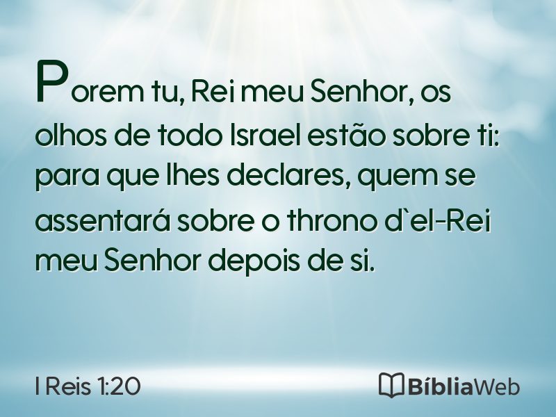 I Reis 1:20 em imagem para compartilhar