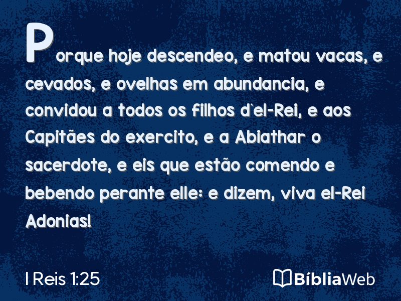 I Reis 1:25 em imagem para compartilhar