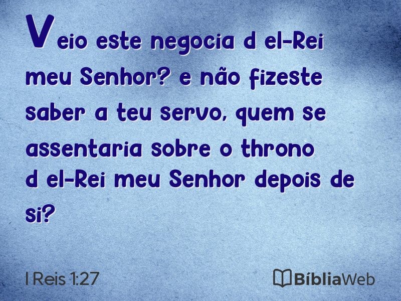 I Reis 1:27 em imagem para compartilhar