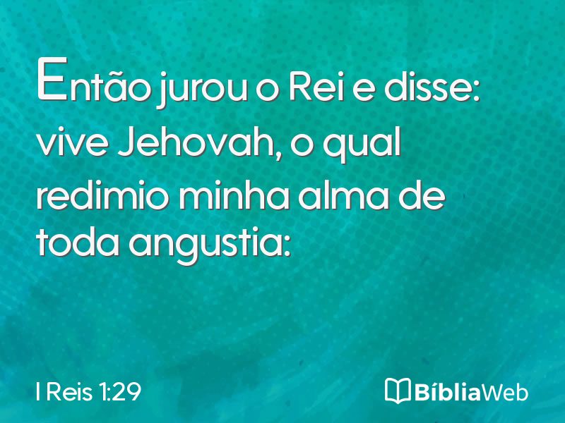 I Reis 1:29 em imagem para compartilhar