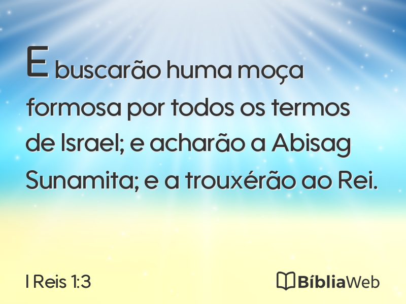 I Reis 1:3 em imagem para compartilhar