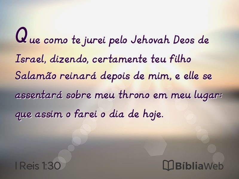 I Reis 1:30 em imagem para compartilhar