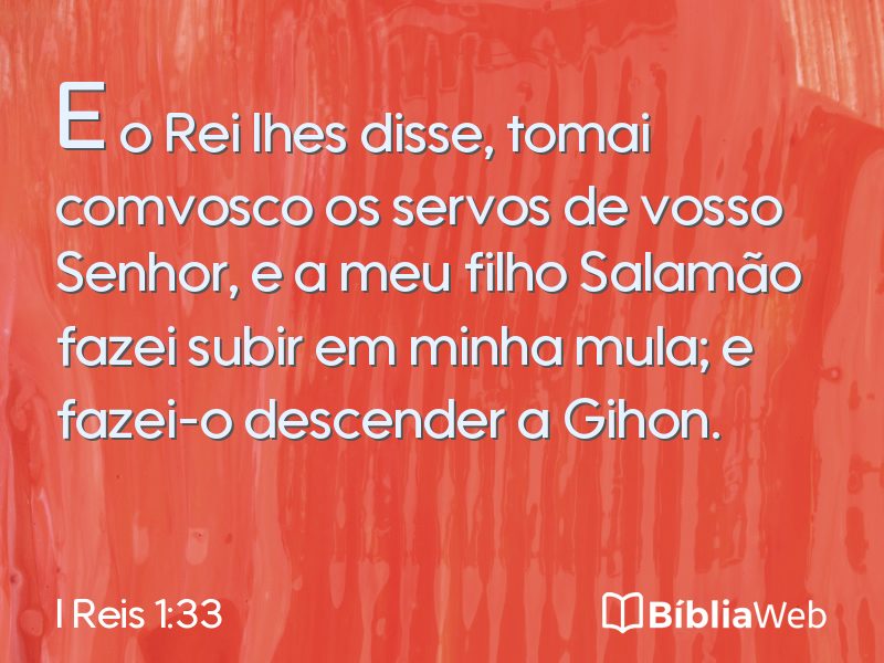 I Reis 1:33 em imagem para compartilhar