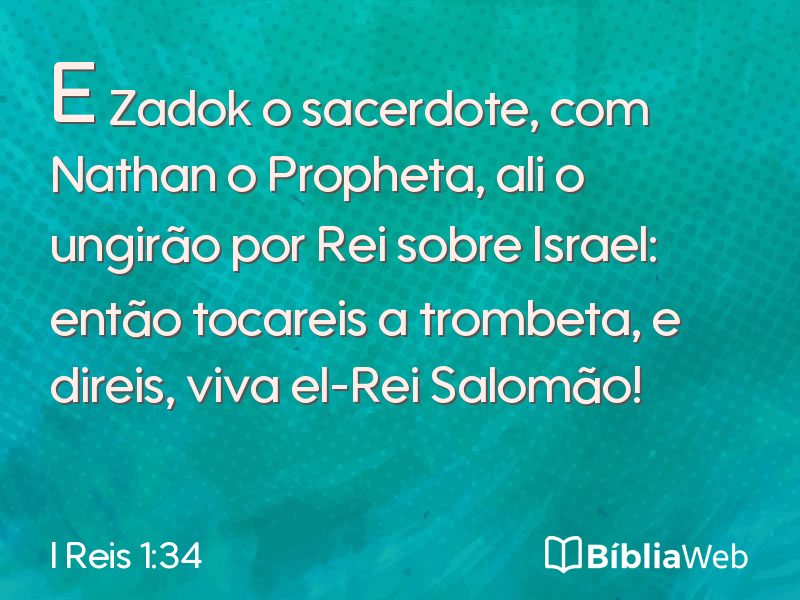 I Reis 1:34 em imagem para compartilhar