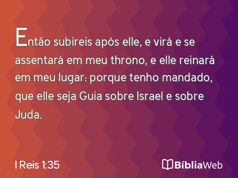 I Reis 1:35 em imagem para compartilhar