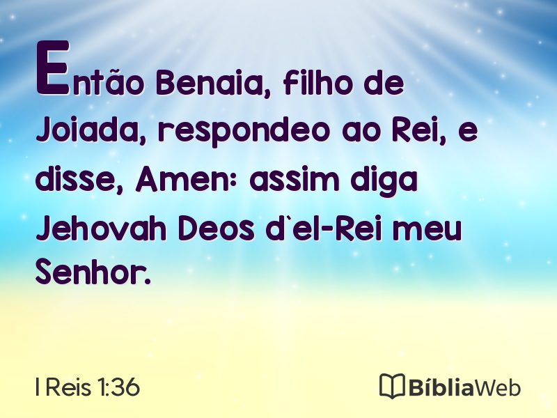 I Reis 1:36 em imagem para compartilhar