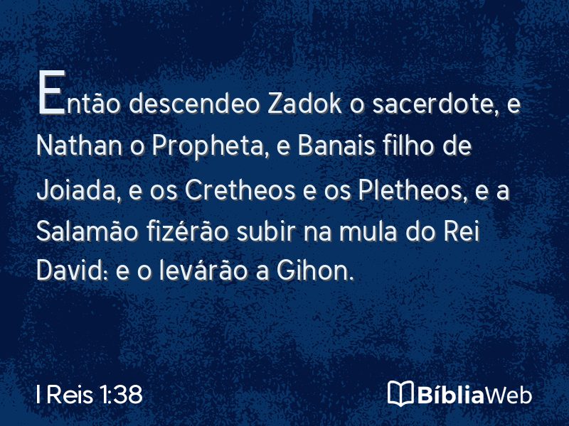I Reis 1:38 em imagem para compartilhar