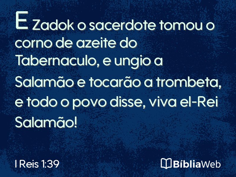 I Reis 1:39 em imagem para compartilhar