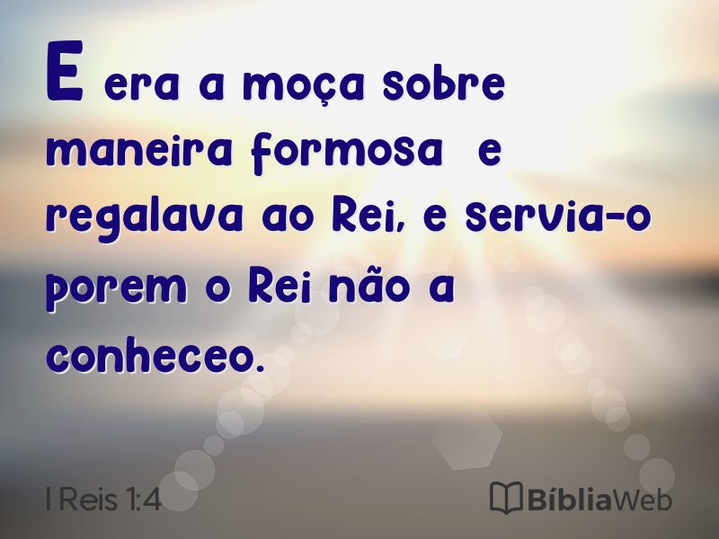 I Reis 1:4 em imagem para compartilhar