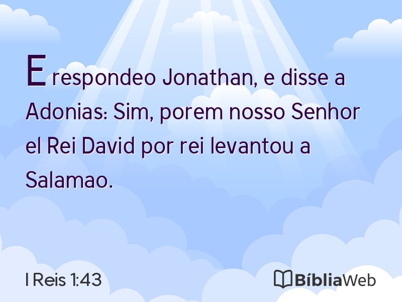 I Reis 1:43 em imagem para compartilhar
