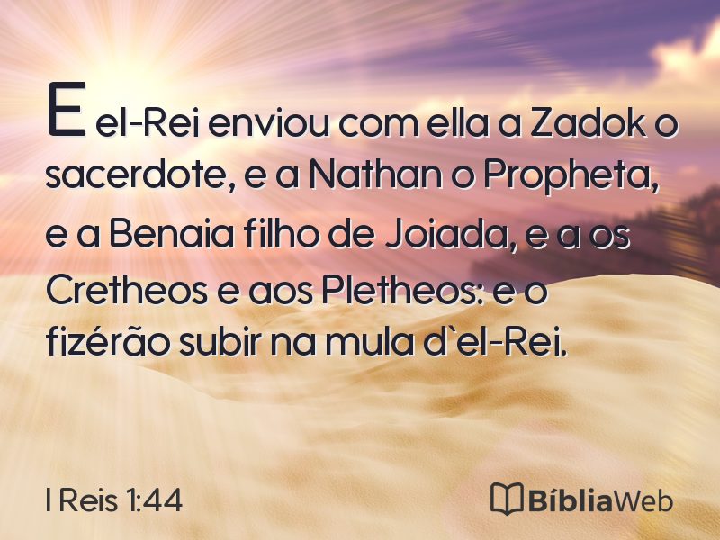 I Reis 1:44 em imagem para compartilhar