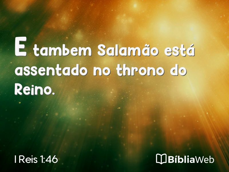 I Reis 1:46 em imagem para compartilhar