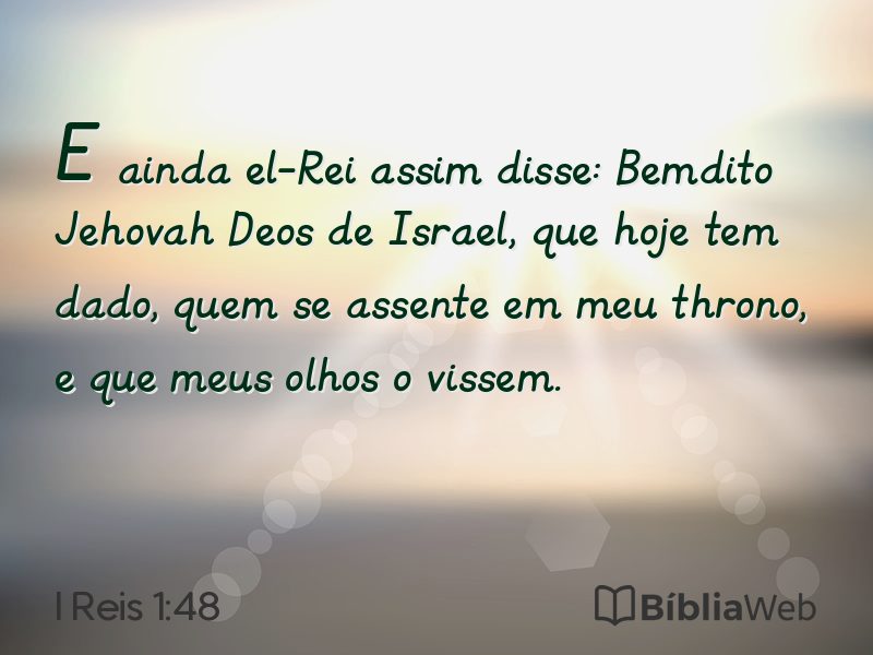 I Reis 1:48 em imagem para compartilhar