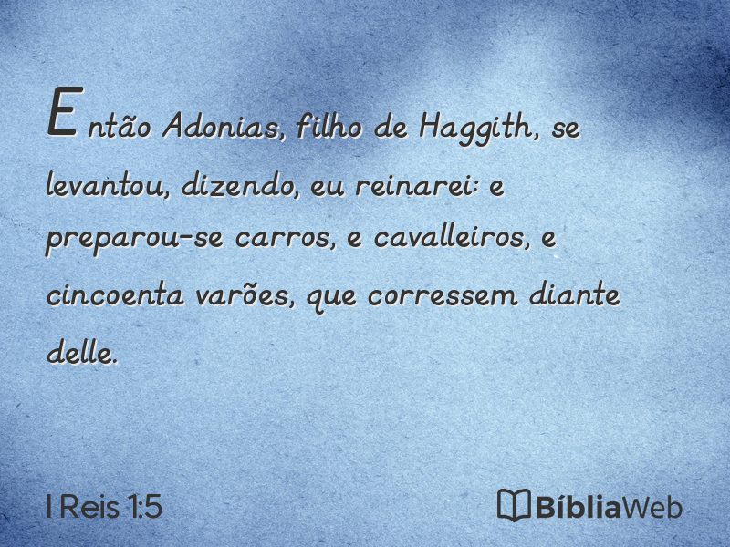 I Reis 1:5 em imagem para compartilhar