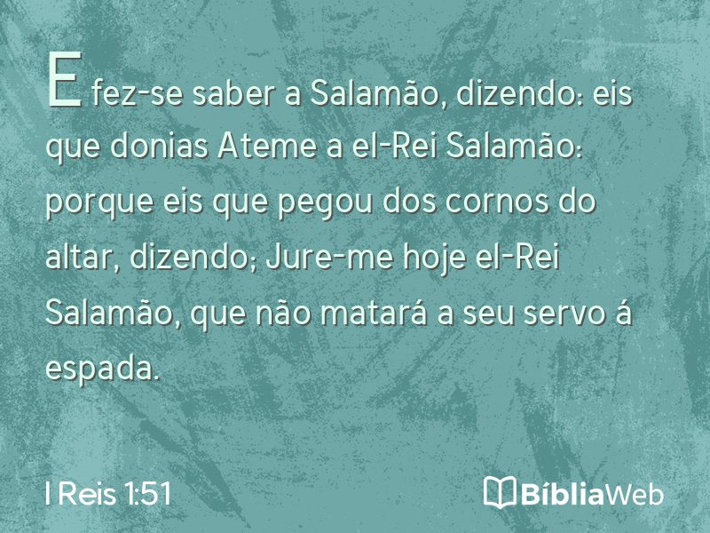 I Reis 1:51 em imagem para compartilhar