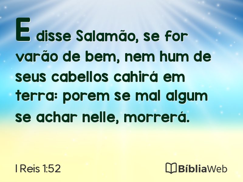 I Reis 1:52 em imagem para compartilhar