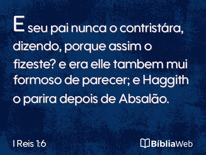 I Reis 1:6 em imagem para compartilhar