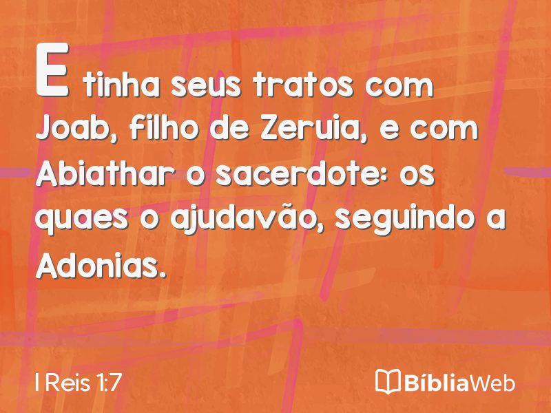 I Reis 1:7 em imagem para compartilhar