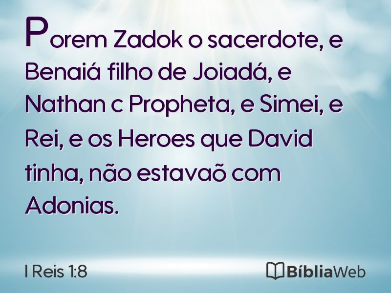 I Reis 1:8 em imagem para compartilhar