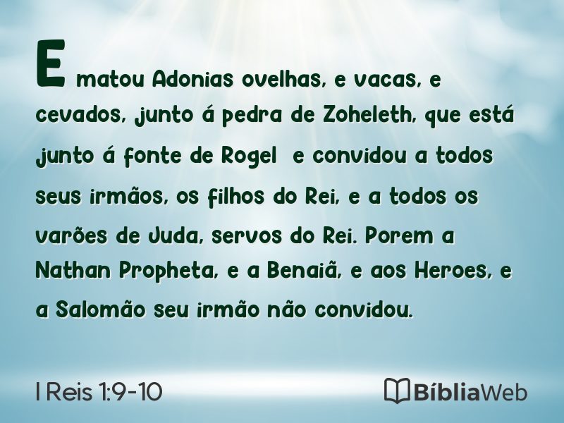 I Reis 1:9-10 em imagem para compartilhar