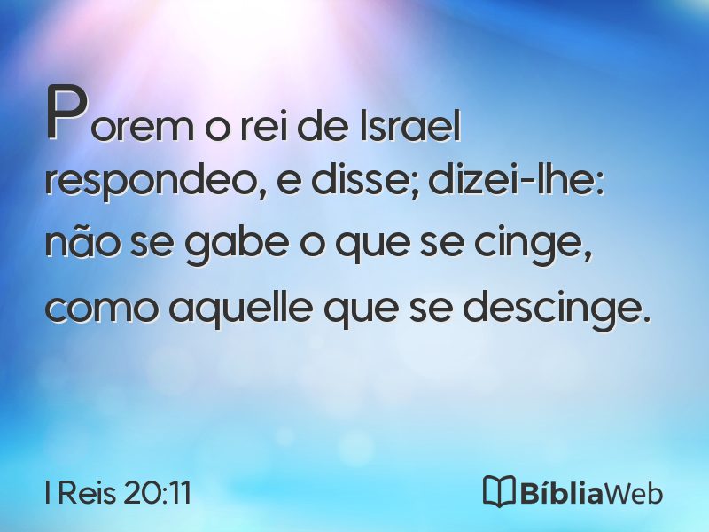 I Reis 20:11 em imagem para compartilhar