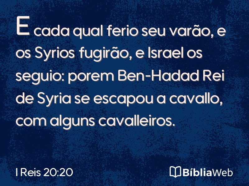 I Reis 20:20 em imagem para compartilhar