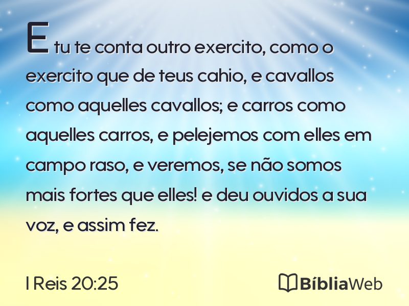 I Reis 20:25 em imagem para compartilhar