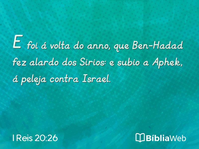 I Reis 20:26 em imagem para compartilhar