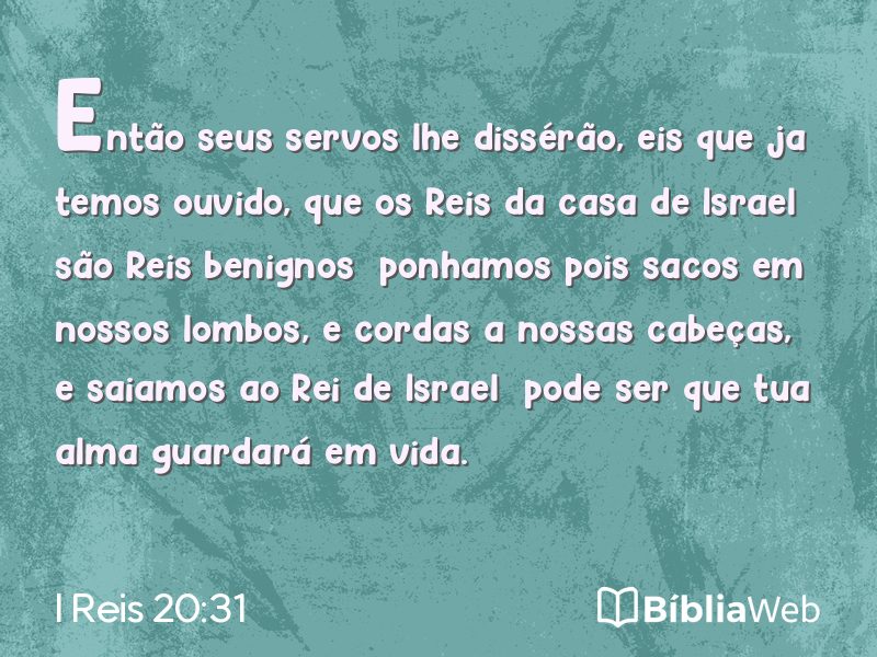 I Reis 20:31 em imagem para compartilhar