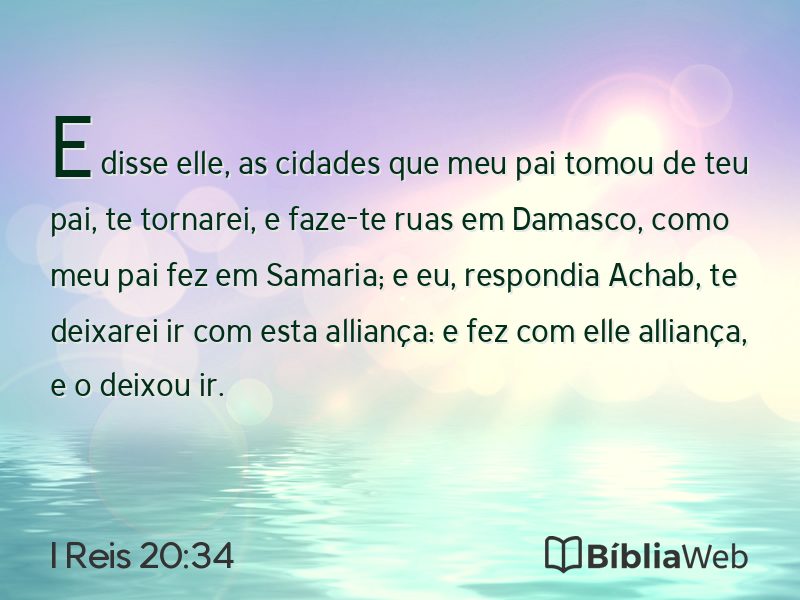 I Reis 20:34 em imagem para compartilhar