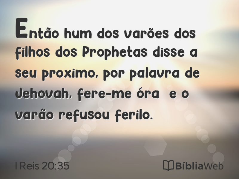 I Reis 20:35 em imagem para compartilhar