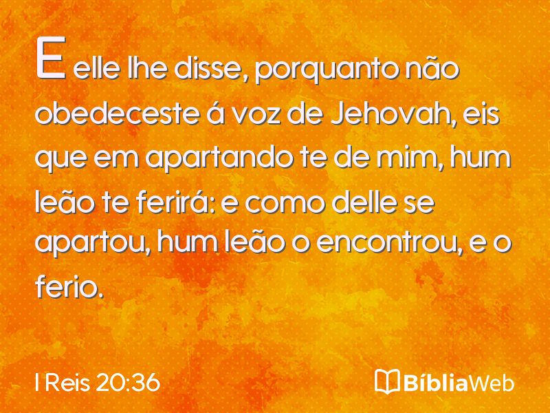 I Reis 20:36 em imagem para compartilhar