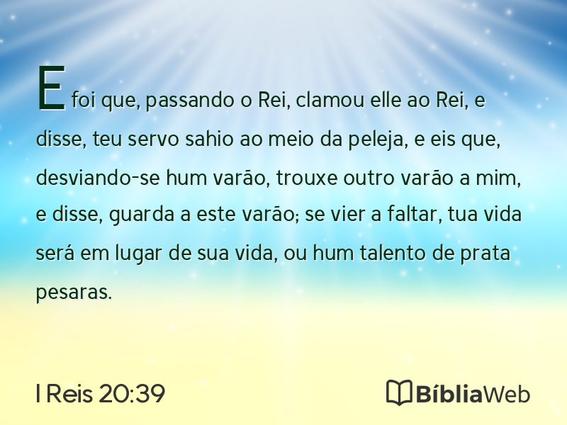 I Reis 20:39 em imagem para compartilhar
