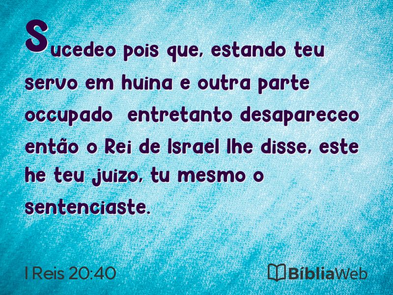 I Reis 20:40 em imagem para compartilhar