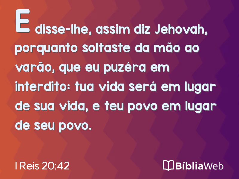 I Reis 20:42 em imagem para compartilhar