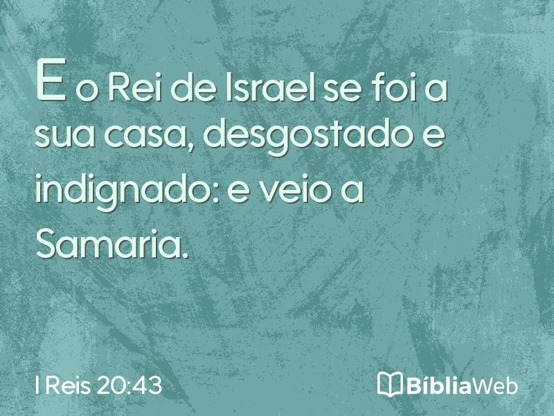 I Reis 20:43 em imagem para compartilhar