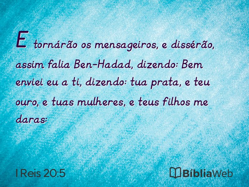 I Reis 20:5 em imagem para compartilhar