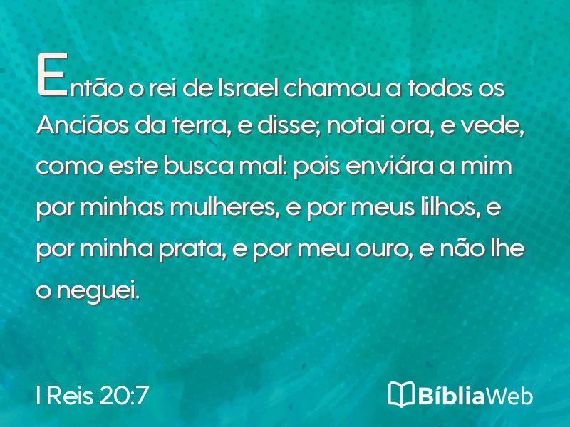 I Reis 20:7 em imagem para compartilhar