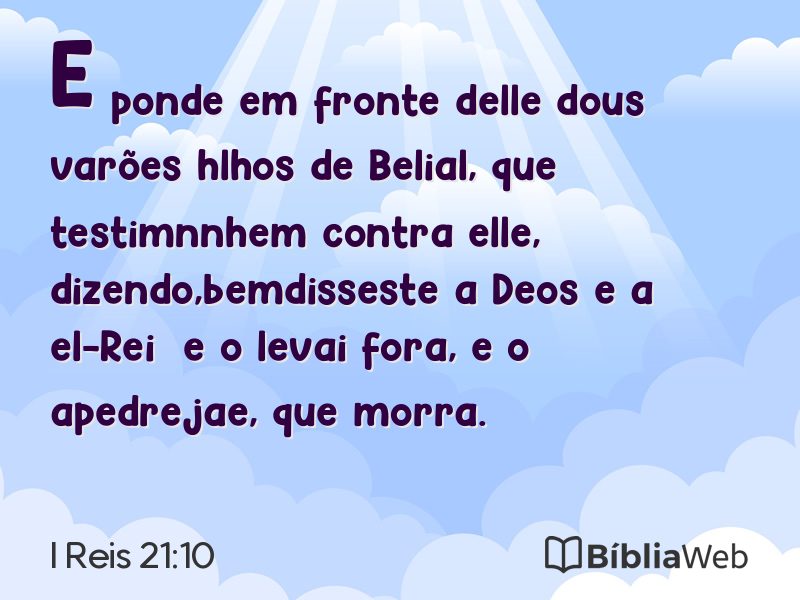 I Reis 21:10 em imagem para compartilhar