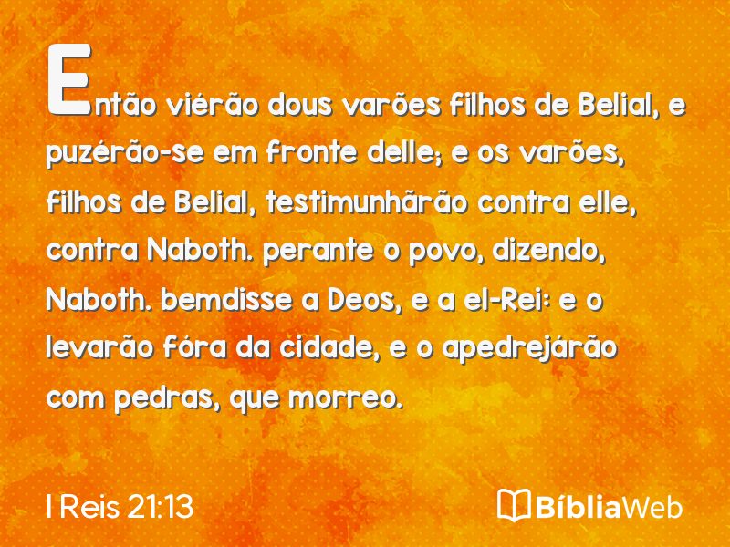 I Reis 21:13 em imagem para compartilhar