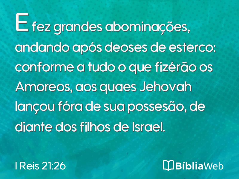 I Reis 21:26 em imagem para compartilhar