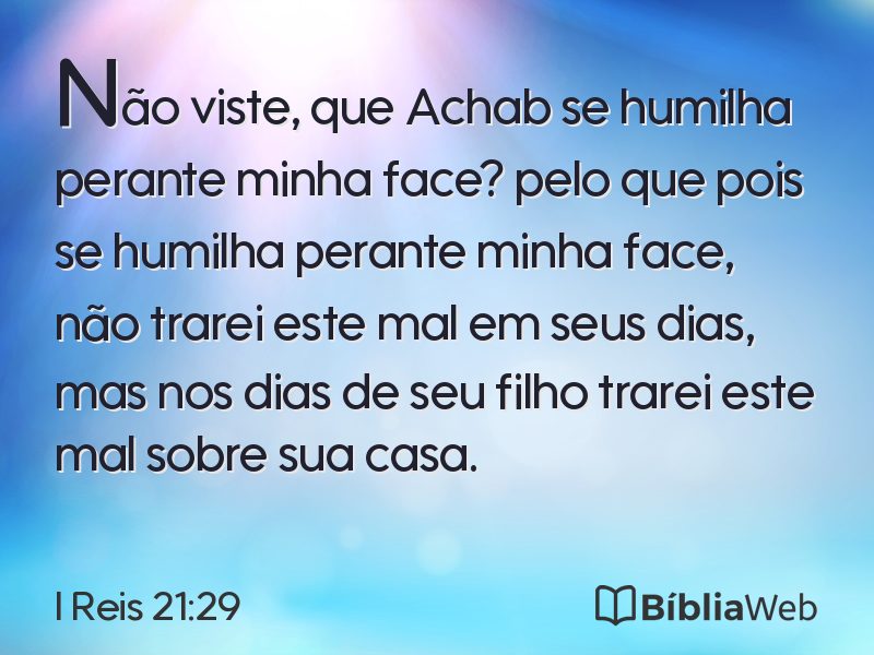 I Reis 21:29 em imagem para compartilhar