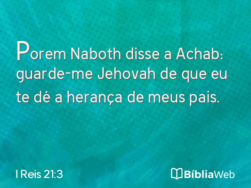 I Reis 21:3 em imagem para compartilhar