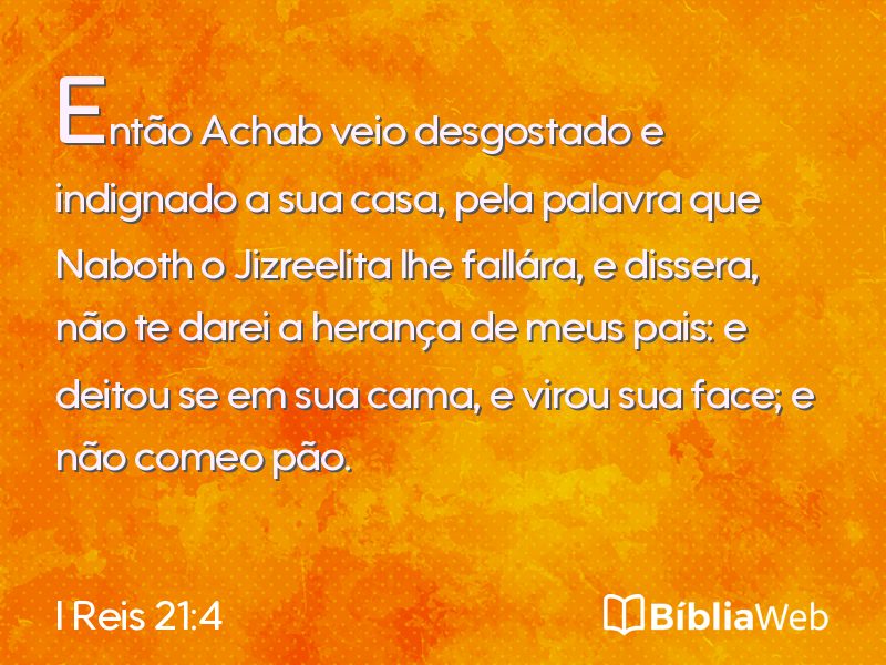 I Reis 21:4 em imagem para compartilhar