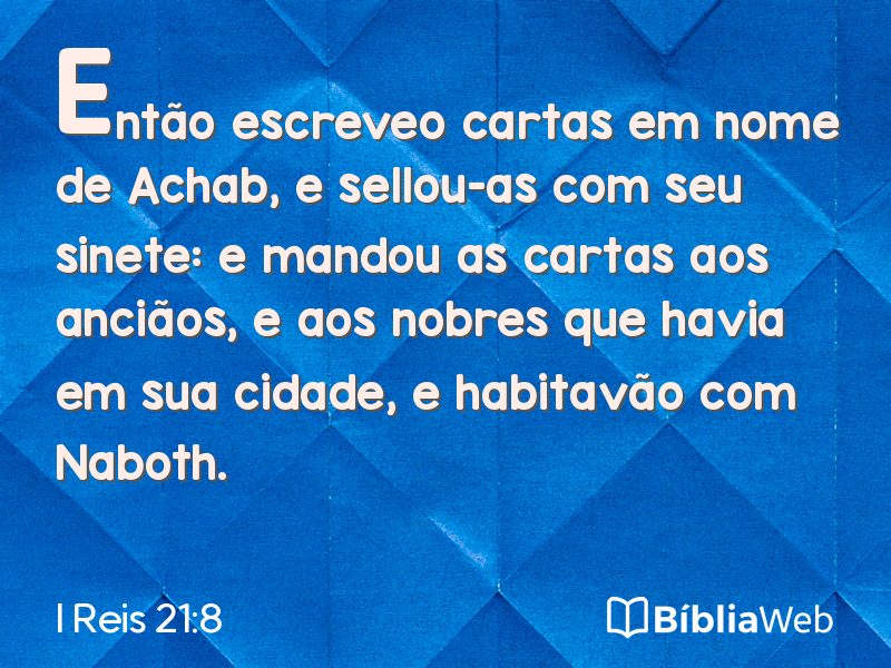 I Reis 21:8 em imagem para compartilhar