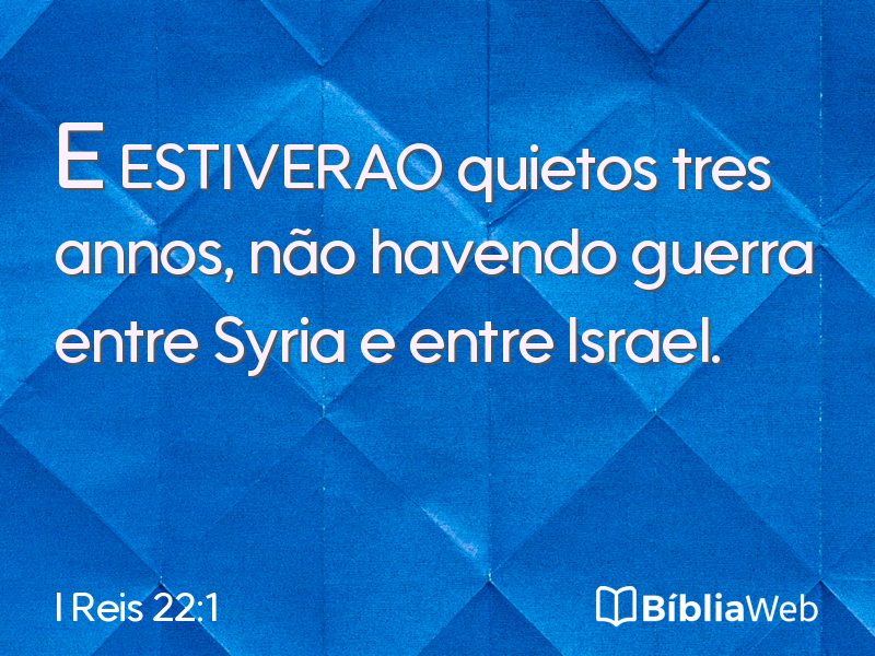 I Reis 22:1 em imagem para compartilhar