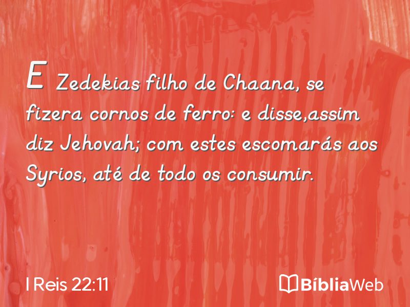 I Reis 22:11 em imagem para compartilhar