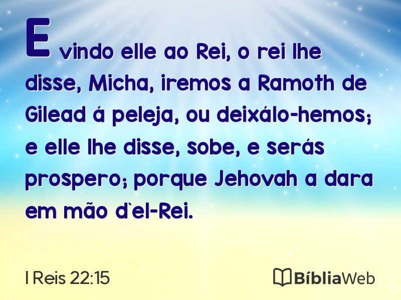 I Reis 22:15 em imagem para compartilhar