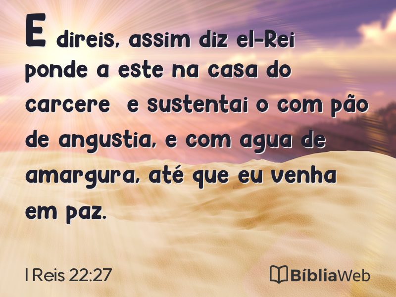 I Reis 22:27 em imagem para compartilhar