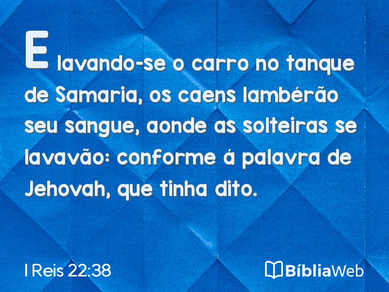 I Reis 22:38 em imagem para compartilhar
